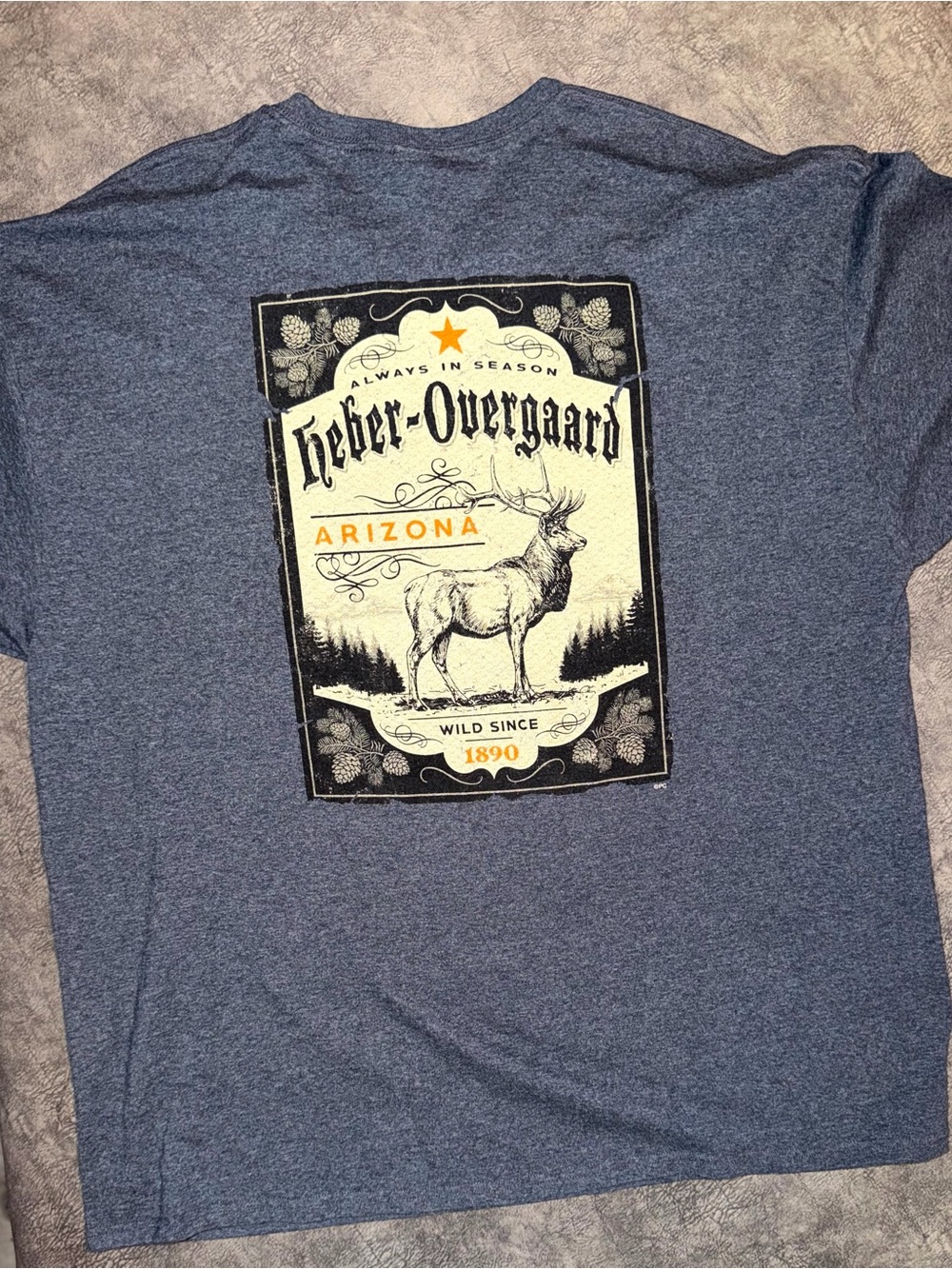 Gildan Heather Blue Arizona Elk Graphic Tee Heber Overgaard, Az 2X